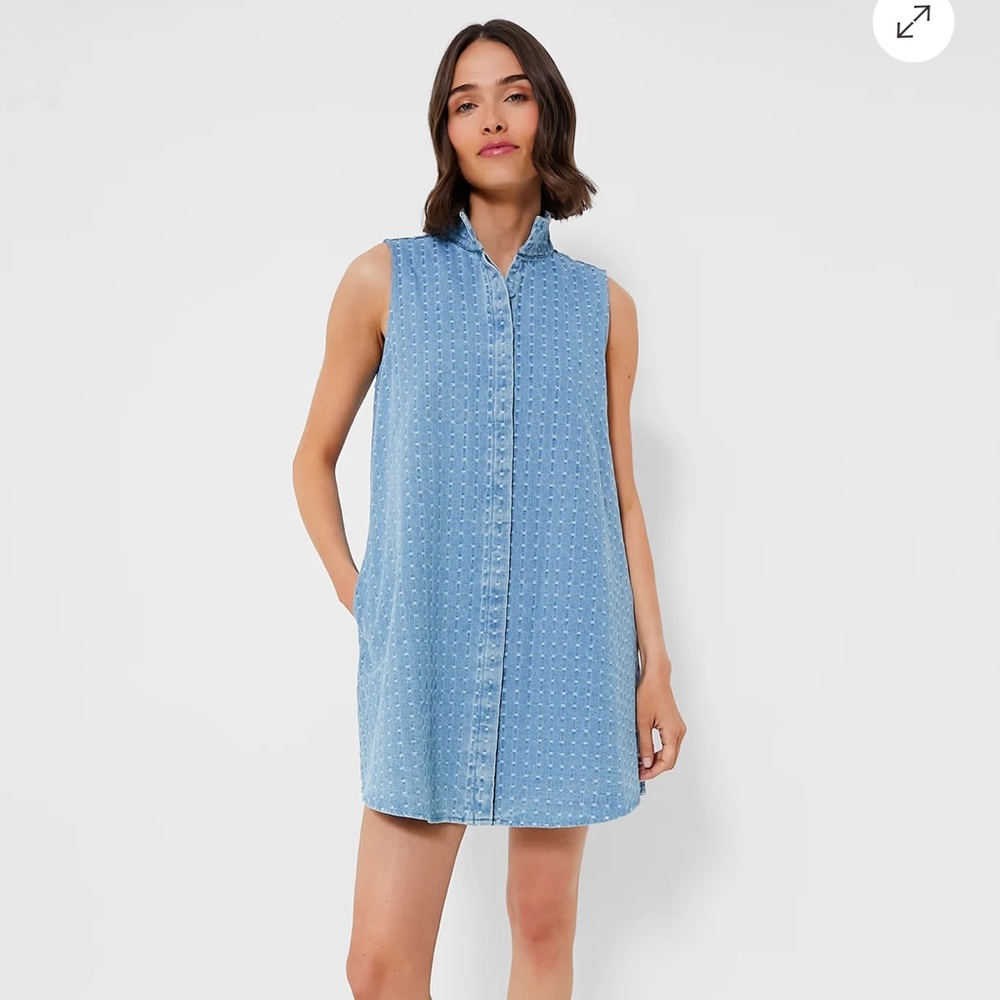 NWT Tuckernuck Light Wash Denim Dot Sleeveless Charlie Dress